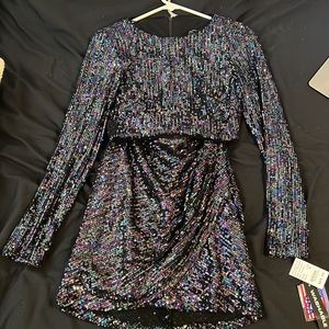 Morgan & Co two piece sparkle sequin skirt and long sleeve top NWT